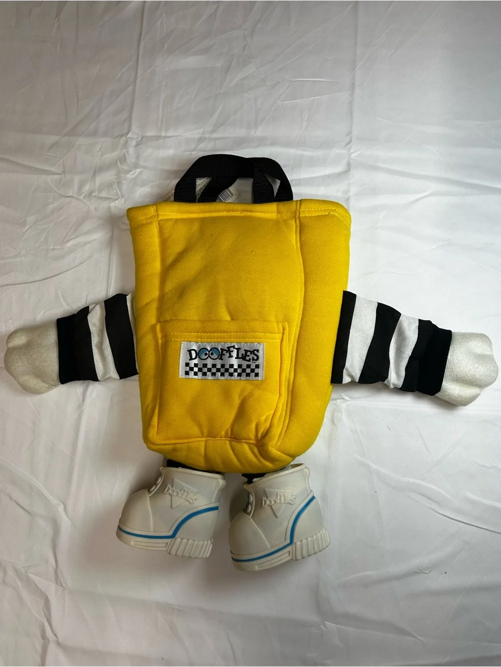 Dooffles Vintage 1989 Yellow Plush Kids Carry Bag with Shoes